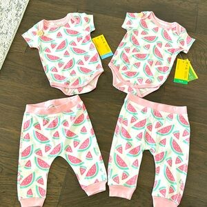Monica + Andy first moves baby onesie and pants set $10 each set